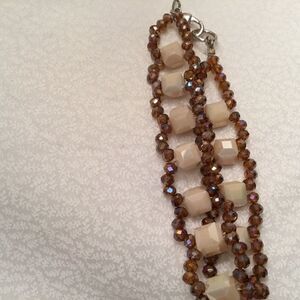 Rose Crystals with White Cubes 9” Bracelet/Anklet